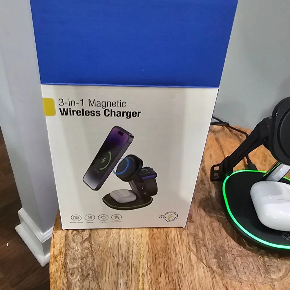 Unbranded 3-in-1 Magnetic Wireless Charger One Size Black G